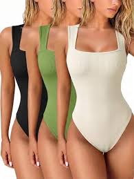Body Moldeador Sin Mangas con Escote Cuadrado